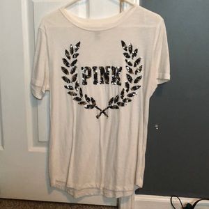 pink white t-shirt